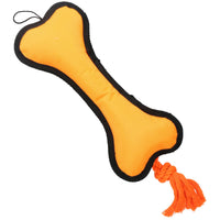 Orange Cross Tug Rope Bone Doy Play Toy With Squeak 30x13x3cm
