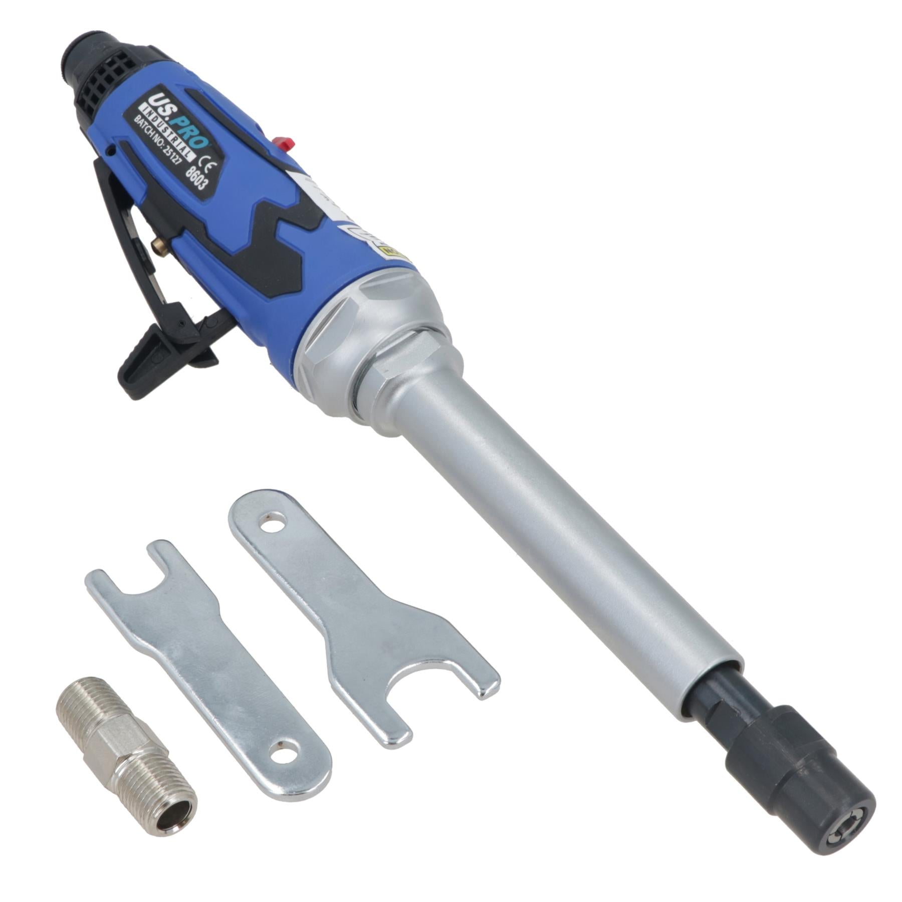 Erweiterter pneumatischer Stabschleifer, Entgraten, 1/4 Zoll Spannzange, 25.000 U/min, 5 Zoll Schaft