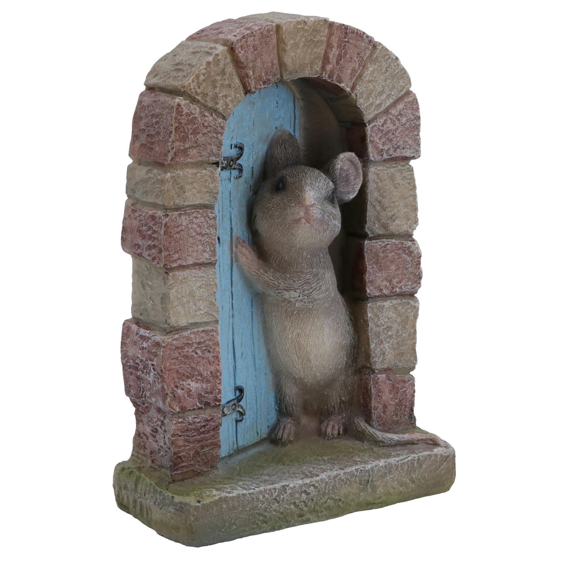 Mouse Door Figurine Statue House Decor Ornament Sculpture Resin Home