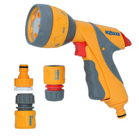 Hozelock Multi Spray Plus Nozzle Garden Hose Pipe Water Gun 6 Functions