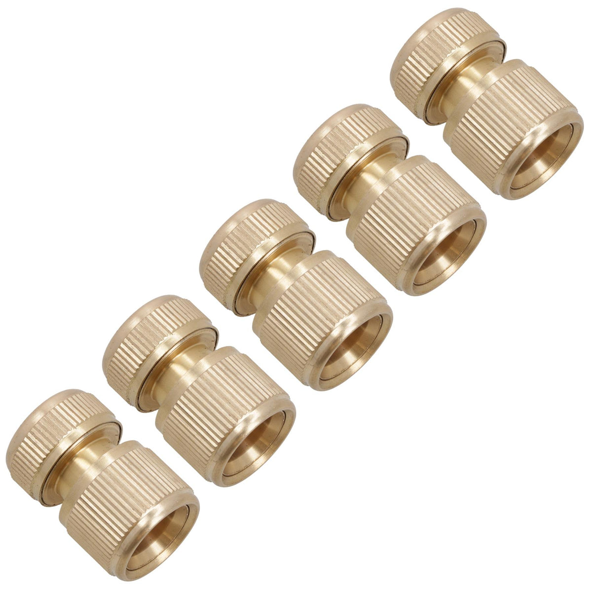 Brass Hose End Connector For 1/2in Garden Pipe Quick Release For Taps / Sprayers