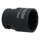 24mm 1/2in. Drive Shallow Metric Impact Impacted Socket 12 Sided Bi-hex