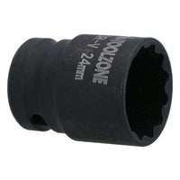 24mm 1/2in. Drive Shallow Metric Impact Impacted Socket 12 Sided Bi-hex