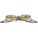 Small Yellow Metal  Butterfly Garden/Home Wall Art Ornament 11x8.5cm