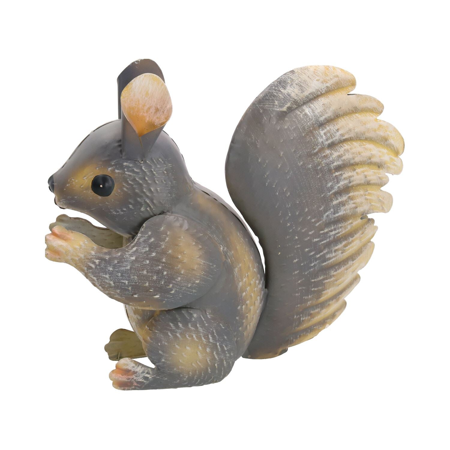 Grey Squirrel Garden Sculpture Ornament Statue Metal Decoration Animal Lawn