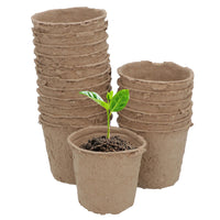 Biodegradable Fibre Plant Pots For Seeds Seedlings Cuttings Round 6 x 6.5cm
