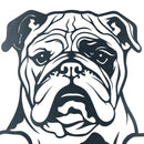 Black Metal Peeking Bulldog  Silhouette with Fixing Plate Garden Ornament Gift