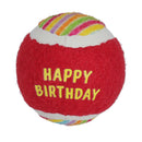 3PK Medium Happy Birthday Tennis Balls Dog Puppy Gift Chuck Fetch Play 6.5cm