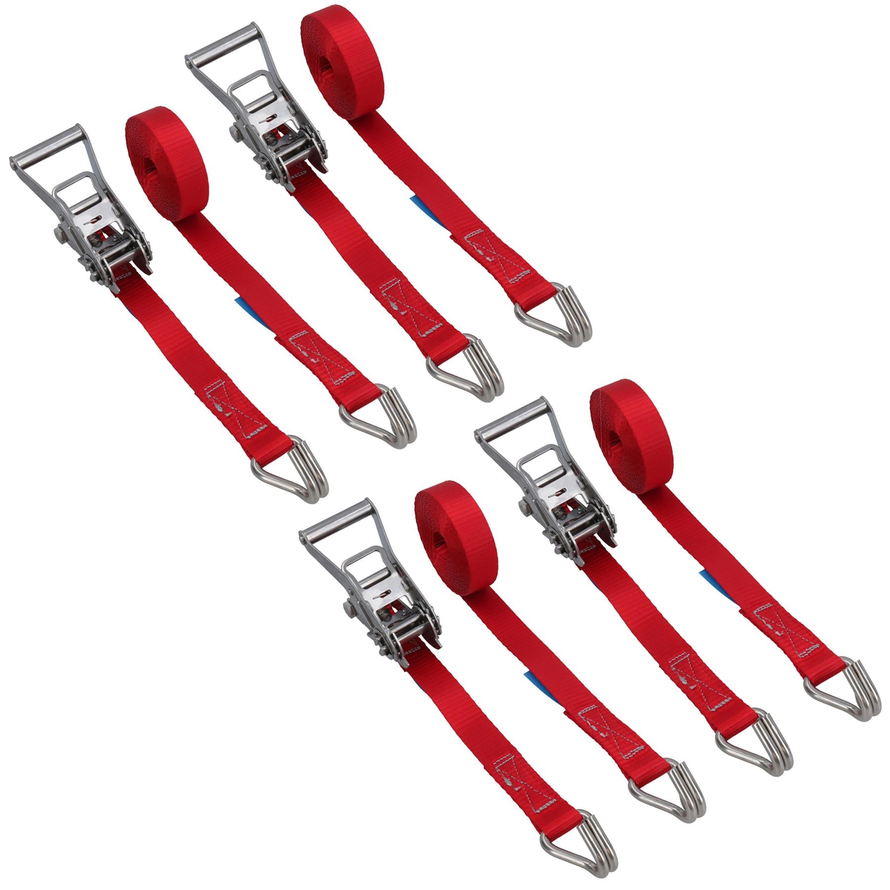 Sangle à cliquet en acier inoxydable pour remorque de bateau 3,7 m 25 mm Crochet à griffe de qualité marine