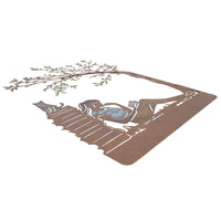 Girl Reading Wall Art Metal Silhouette Garden Home Fence Decoration House