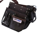 Double Leather Toll Belt Roll Pouch Holder with Adjustable Belt Buckle 11 Pocket