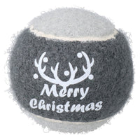 2PK Dog Festive Christmas Gift Grey 'Merry Christmas' Tennis Ball in Gift Box - 6cm