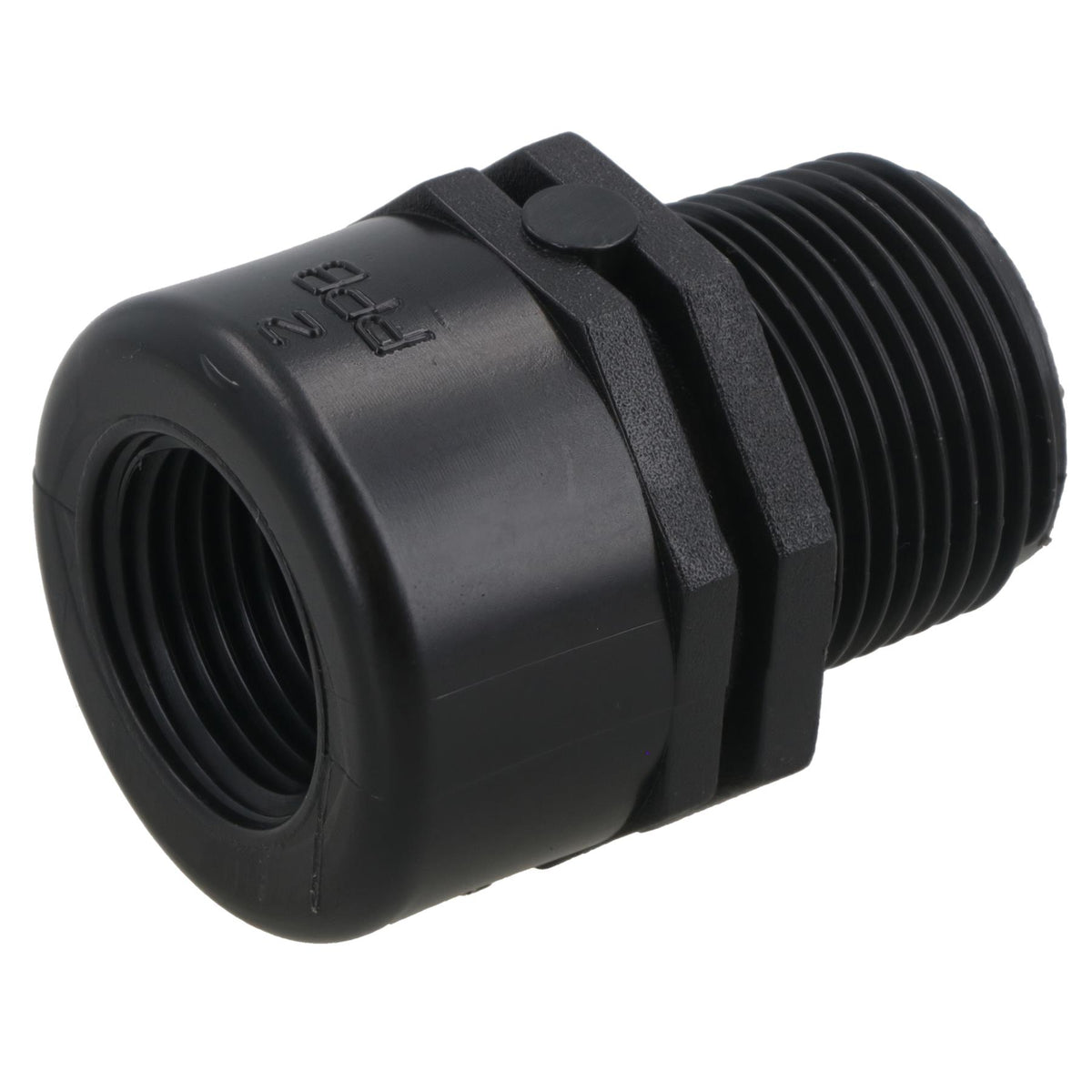 Polypropylene PP Threaded Reducing Socket Male – Female 3/4in – 1/2in BSP