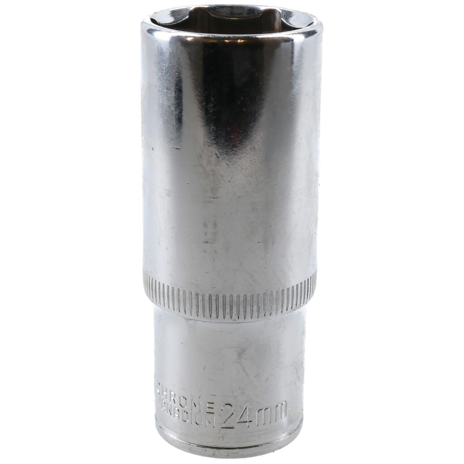 24mm Double Deep 78mm Socket 1/2" Drive Metric 6 Point Chrome Vanadium Steel