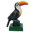 Statue en fonte d'oiseau exotique Toucan Figurine Trophée Ornement Sculpture Étagère de bureau