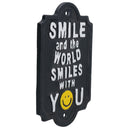 Schild „World Smiles With You“ aus Gusseisen, für Garten, Haus, Wand, Tür