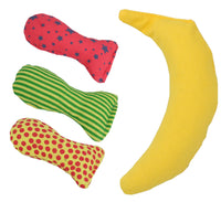 Yeow Cat Kitten Banana, & 3 Stinkie Fish Toy Bundle With Catnip Toy Play Gift