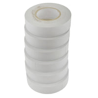 PVC Insulation Electricians Electrical Tape White 6 Reels Flame Retardant