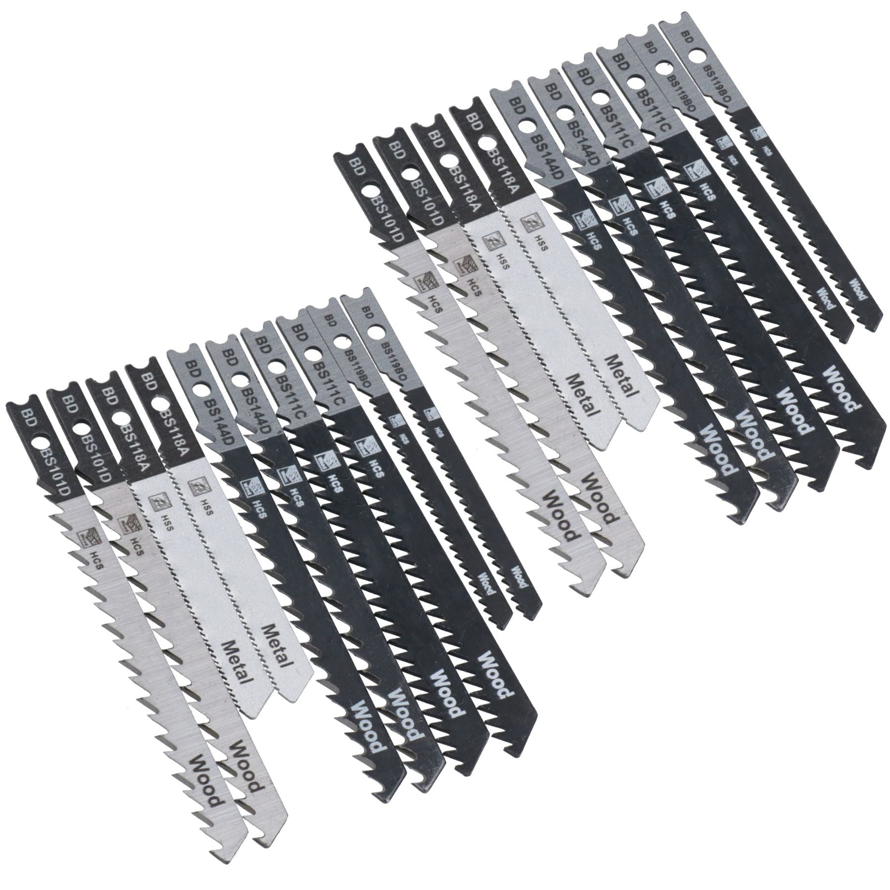 HCS + HSS Jigsaw Blade Set With Universal Fitting Fitment for Wood Steel