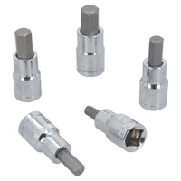 Hex / Allen Sockets Key Bits 1/2" Drive Metric Sizes 7mm - 14mm 5pcs