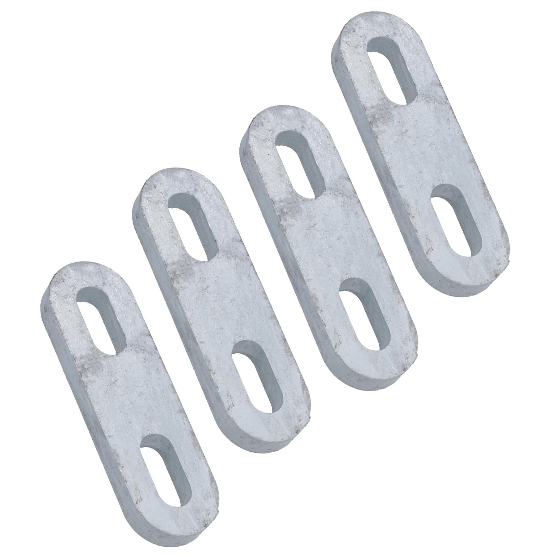 M10 U-Bolt Plate 31mm to 59mm Internal Width Thick Galvanised N-Bolt Backing