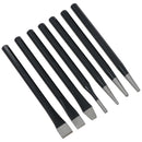 7pc Punch And Chisel Set With Taper Pin Cold Chisels + Centre Punch