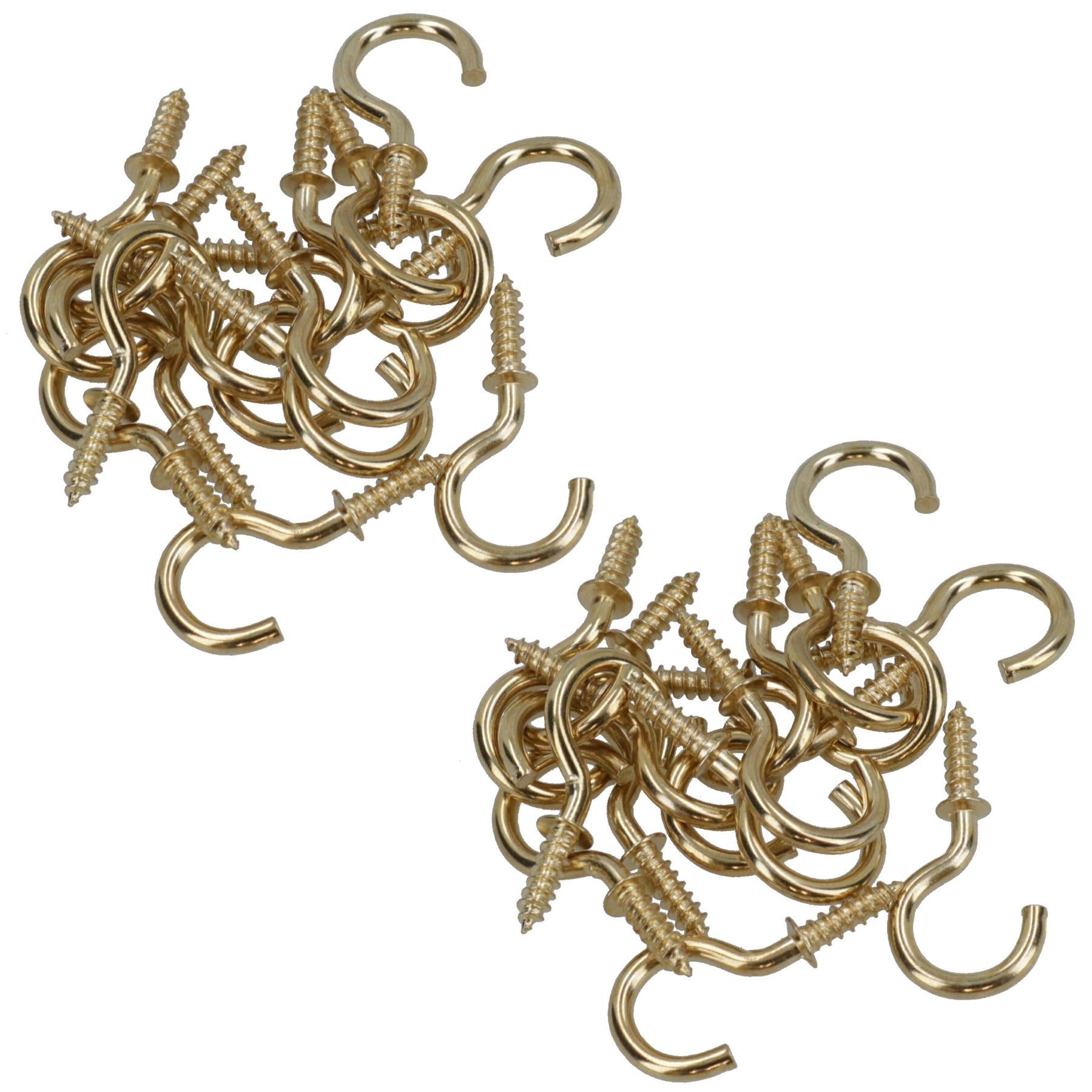 Shouldered Screw Hooks Fasteners Hanger Brass Plated 10mm Dia 19mm Length