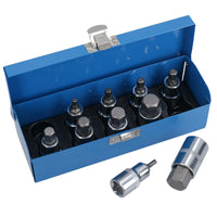 Douilles Allen hexagonales peu profondes et profondes de 1/2 po, tailles métriques 4 mm - 19 mm, 18 pièces