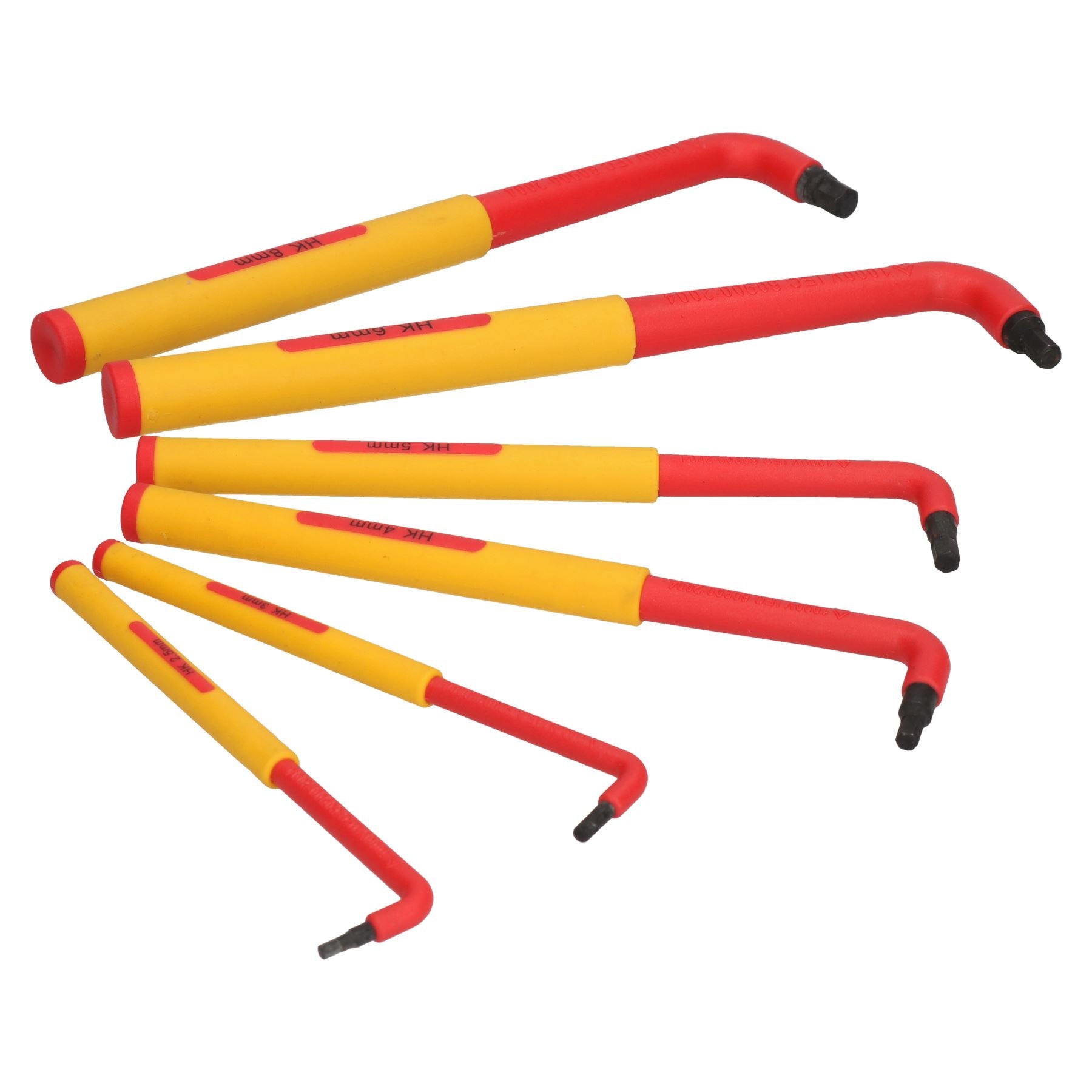 VDE Insulated Allen Hex Keys 2.5mm - 8mm 6pc Up To 1000V AC Protection