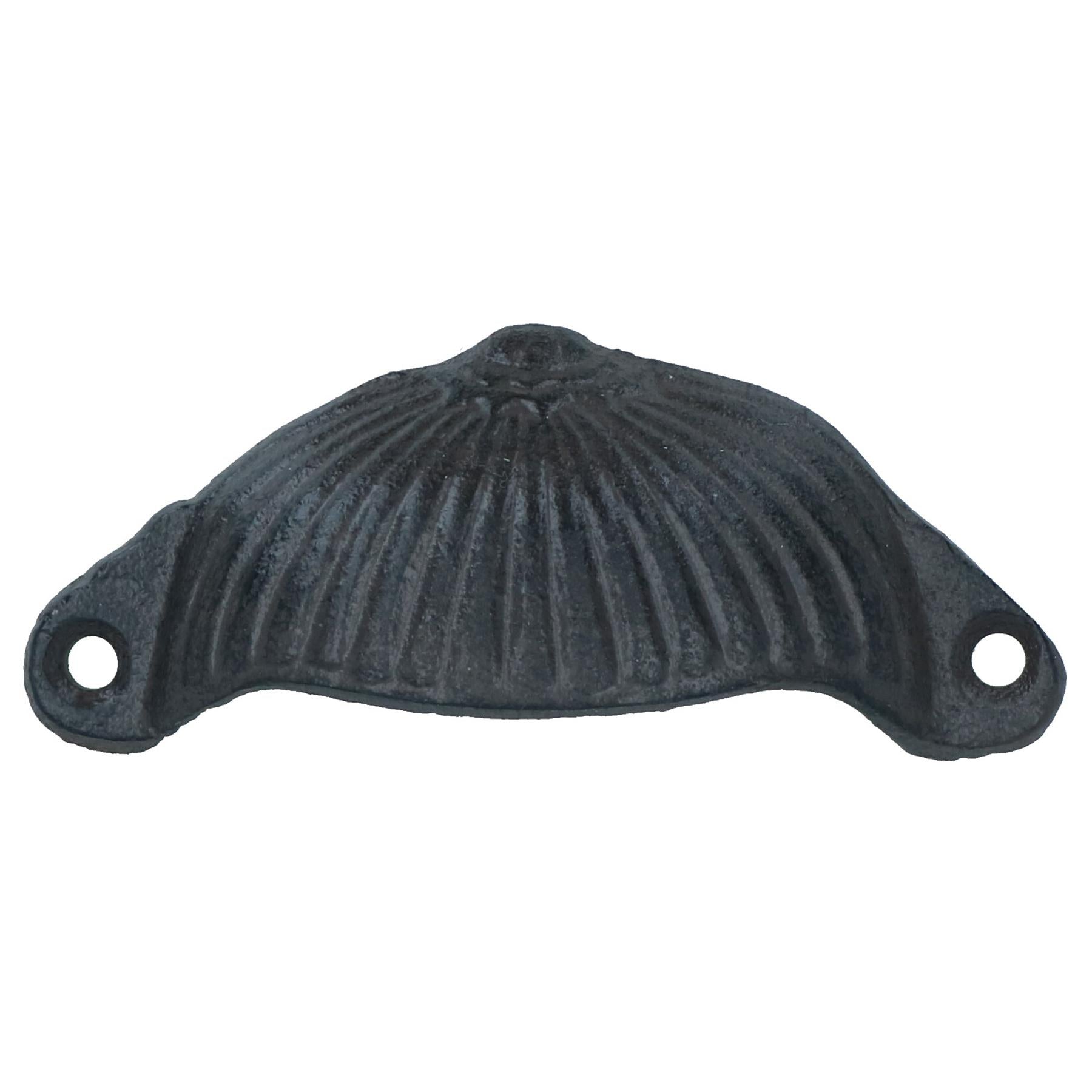 Furniture Door Pull Handle Cast Iron Cupboard Drawer Chest Shell Cup Clam