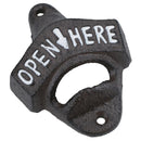 Open Here Bottle Opener Beer Cast Iron Sign Gift Garage Shed Bar Man Cave