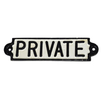 Private Cast Iron Sign Plaque Door Wall Fence Cafe Shop Pub Hotel Bar Office