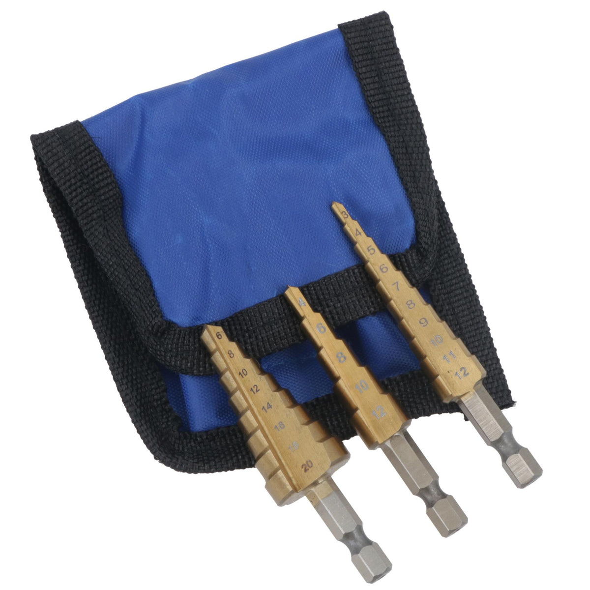 3pk HSS Step Cone Drill Titanium Coated Hole Cutter Hex Shank Metal PlasticAT018