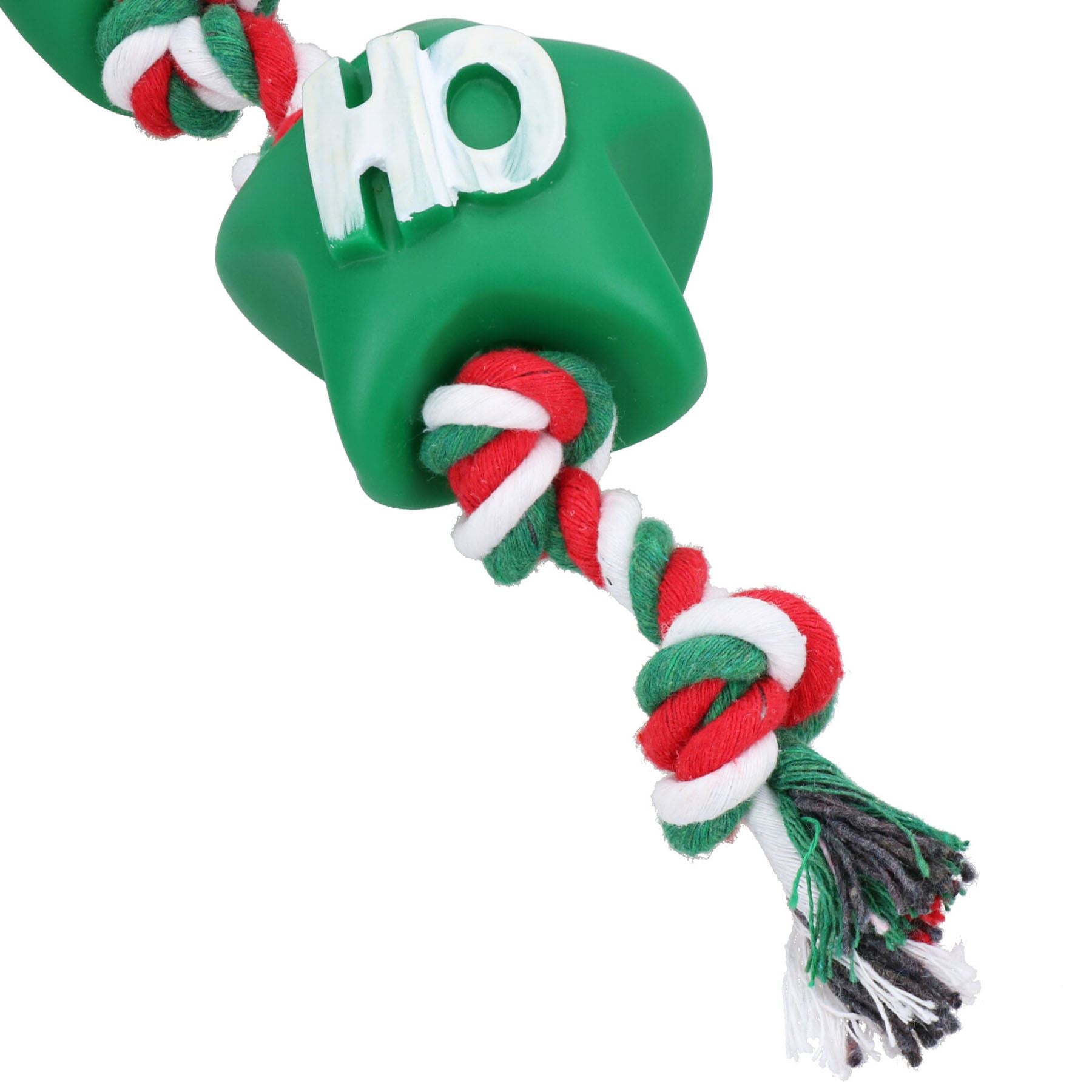 Dog Christmas Gift Green Festive Vinyl Tug Rope Play Toy Xmas Present Gift