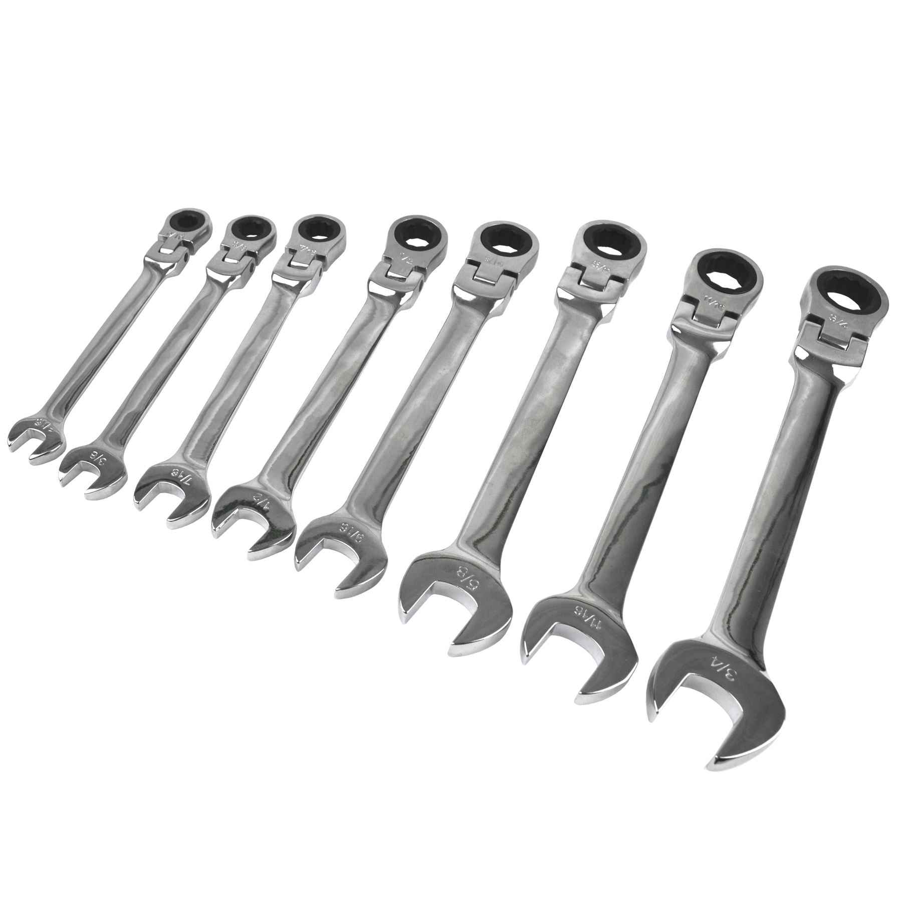 Imperial SAE AF UNF/UNC Flexi Ratchet Spanner Set 5/16" - 3/4" 8pc Wrench TE493