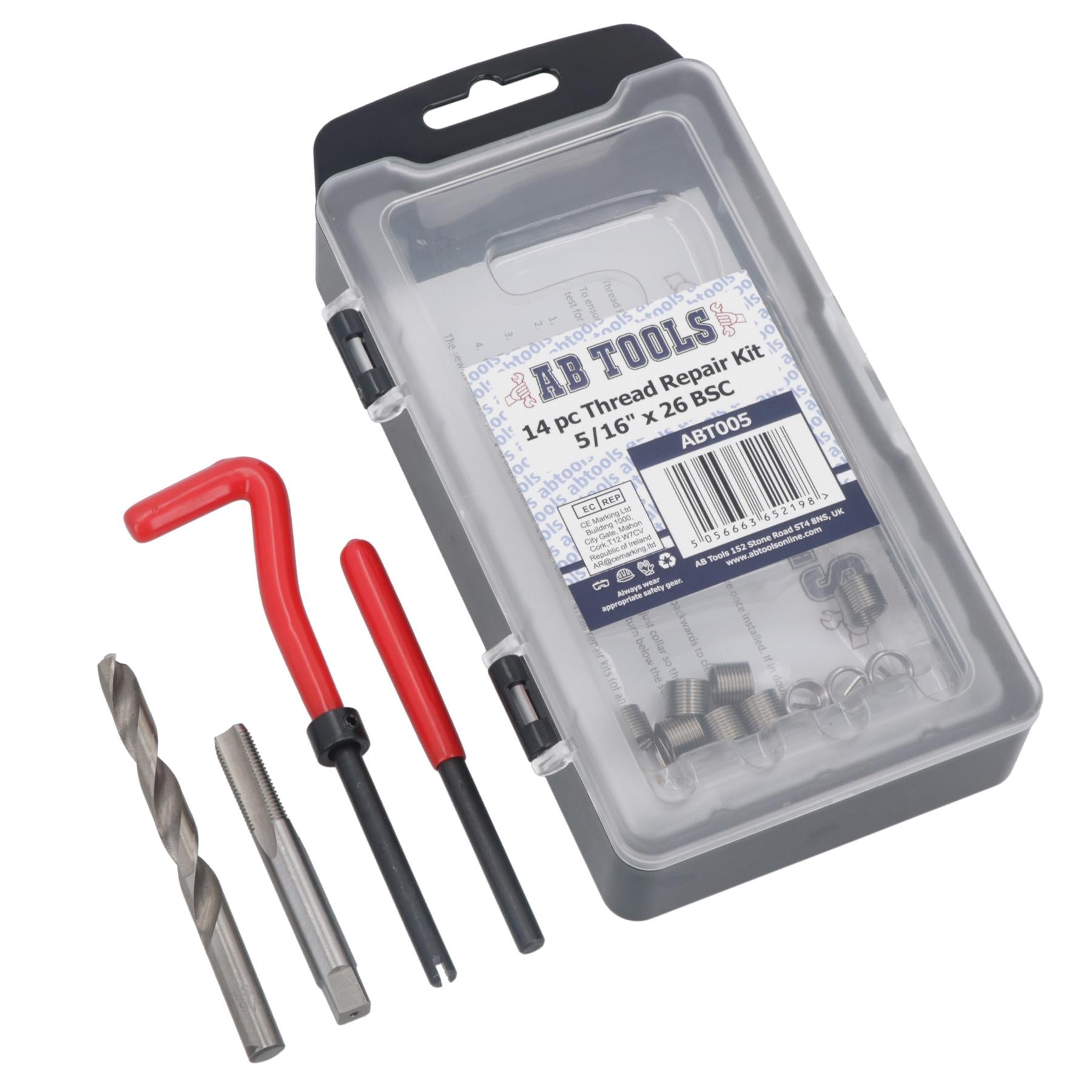 5/16” x 26 BSC Thread Repair Cutter Kit Helicoil Set for Damaged Threads 14pc