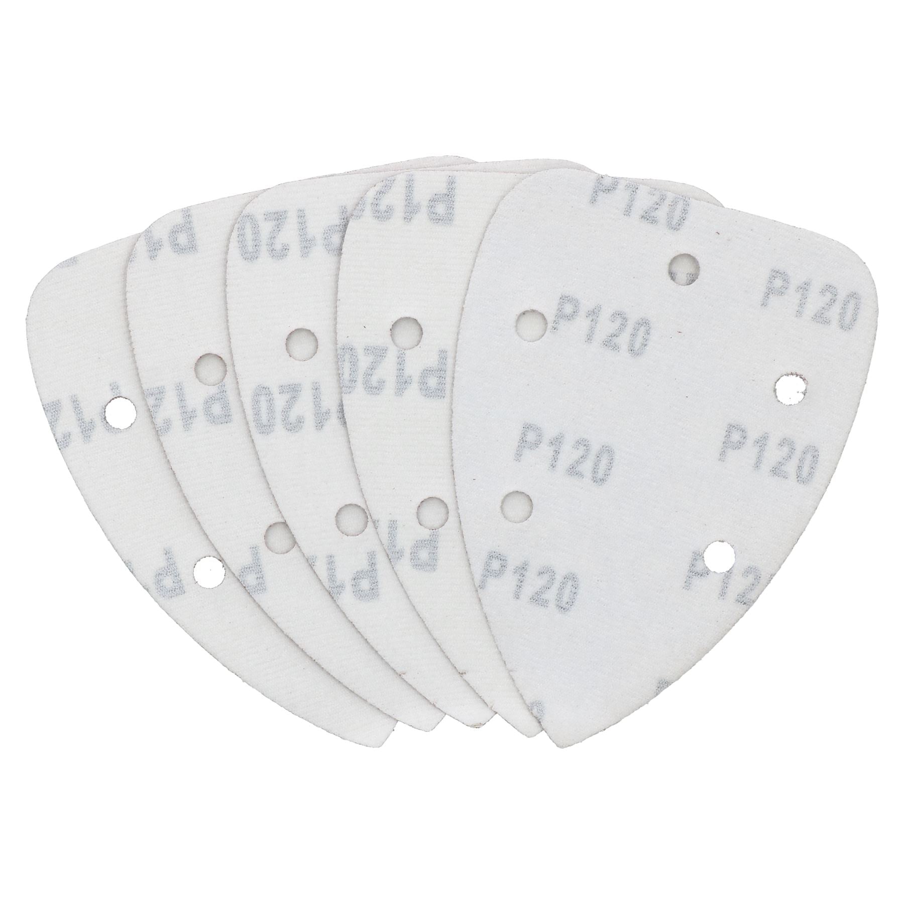 50 x Hook And Loop Detail Sanding Pads Discs 140mm Triangular 60 Grit Coarse