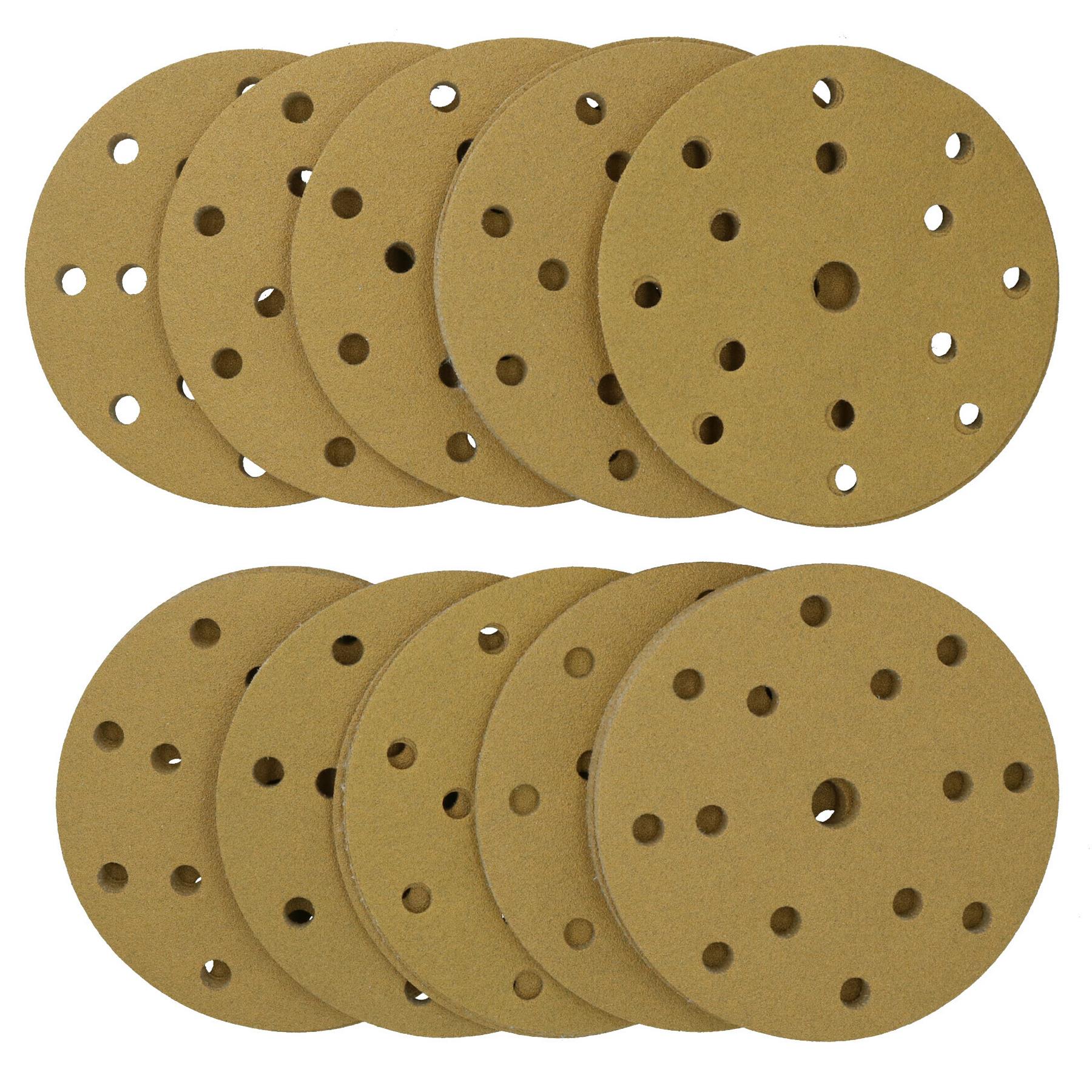 150mm Sanding Discs Aluminium Oxide Abrasive 240 Grit 15 Hole Hook + Loop