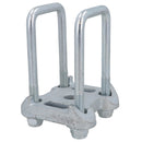 4 boulons en U et 2 plaques de base pour ressort à lames paraboliques doubles Ifor Williams 115 x 53 mm