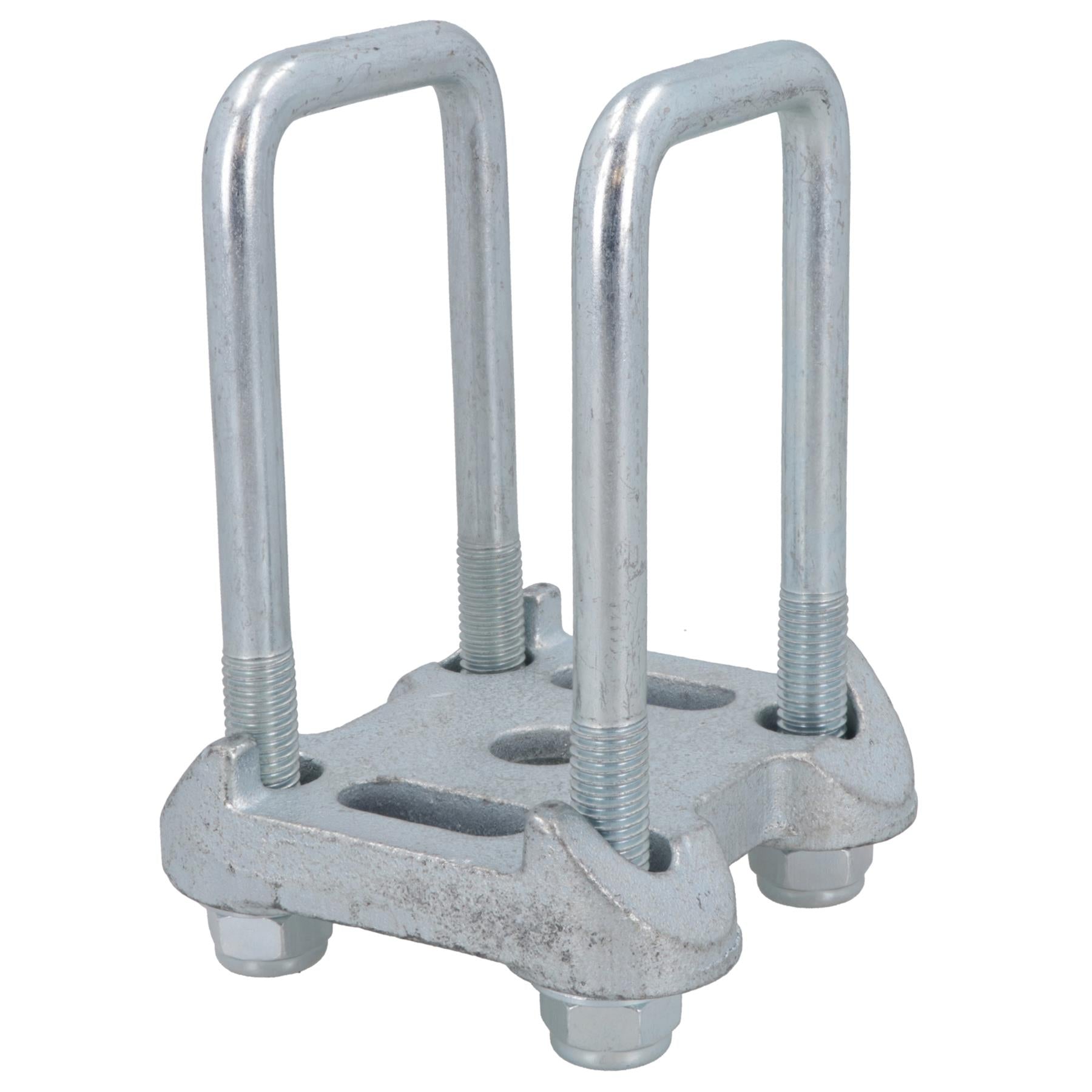 4 boulons en U et 2 plaques de base pour ressort à lames paraboliques doubles Ifor Williams 115 x 53 mm