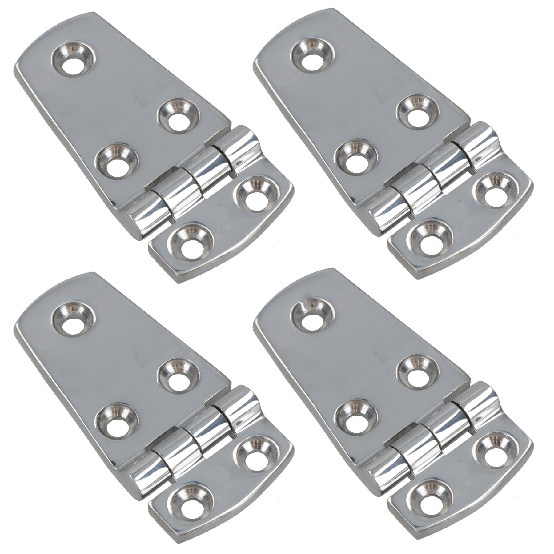 Polished Door Hinge Stainless Steel 76mm x 38mm 316 Long Marine Cabin Hatch