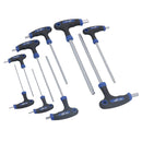 Vis à tête sphérique métrique MM Allen Hex et barre en T droite avec poignée 2 mm - 10 mm 9 pièces