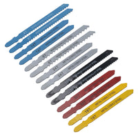 14pc Jigsaw Blade Set T Shank Fitting Jig Saw Metal Plastic Wood Blades TE750