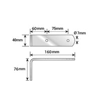 Trailer Mudguard Angle Bracket HEAVY DUTY 90 degree Corner Brace TR083 (SMALL)