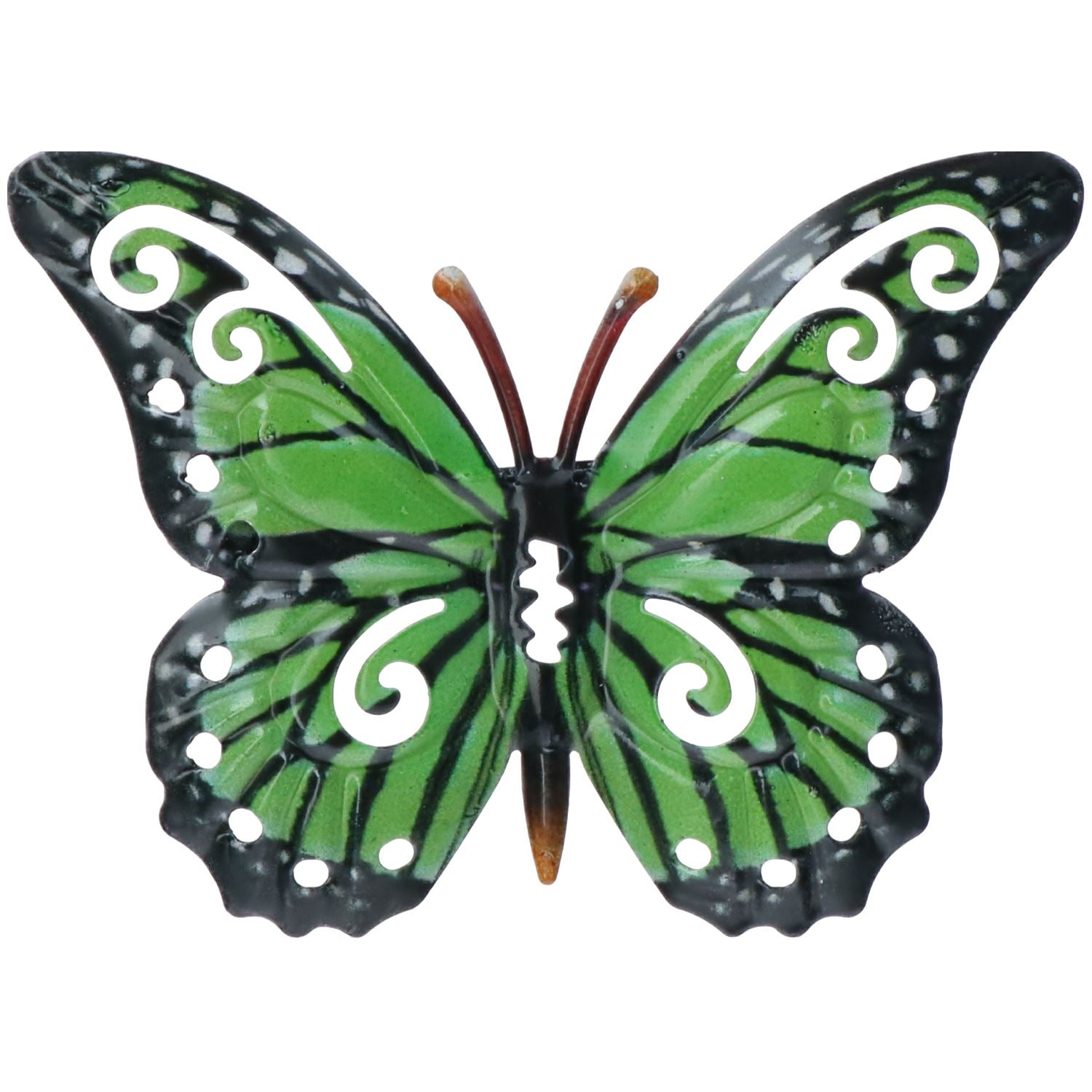 Set of 4 Green Small Metal Butterflies Garden/Home Wall Art Ornament