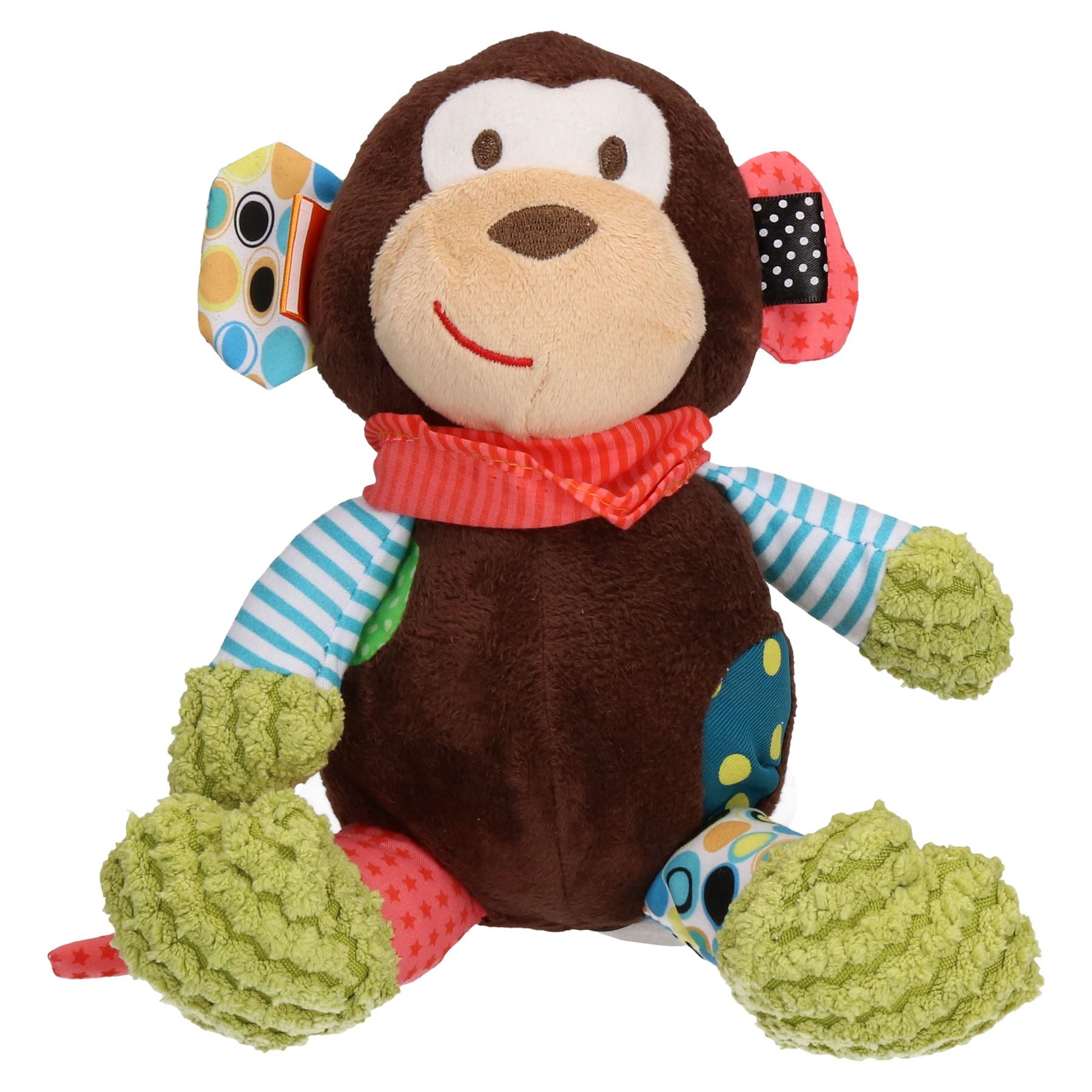 Jouet en peluche pour chien Rainbow Sonny &amp; Mitchel Monkey avec couinement