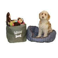 Forest Canvas Pet Dog Toy Storage Basket 33x7cm