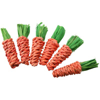 Small Aniamls Boredom Breaker Mini Sisal Carrots Vegetable Toys 6pk