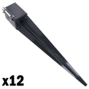 Fence Post Holder Support Drive In Spike Grey 100mm x 100mm x 750mm