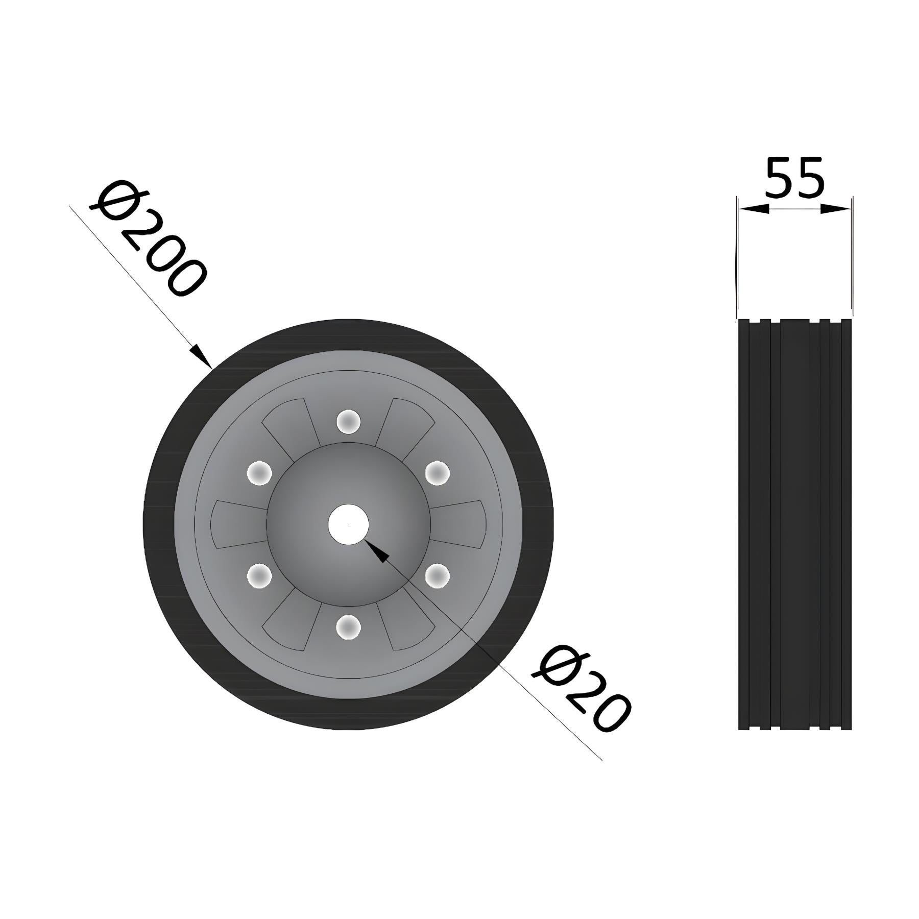 Replacement Jockey Heavy Duty Trailer Jockey Wheel 200mm TR029